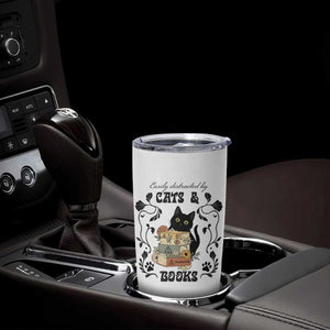 Easily Distracted By Cats And Books Tumbler Cup Funny Book Kitty Lover TS12 Print Your Wear