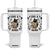 Easily Distracted By Cats And Books Tumbler With Handle Funny Book Kitty Lover TS12 One Size: 40 oz White Print Your Wear