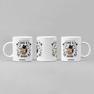 Easily Distracted By Cats And Books Coffee Mug Funny Book Kitty Lover TS12 Print Your Wear