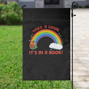 Take A Look It Is In A Book Garden Flag Cute Rainbow Book Educational Quote TS12 Print Your Wear