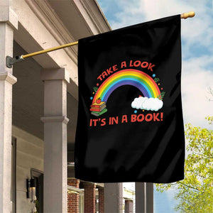 Take A Look It Is In A Book Garden Flag Cute Rainbow Book Educational Quote TS12 Print Your Wear