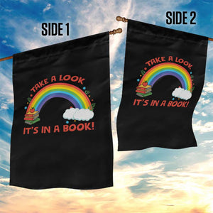 Take A Look It Is In A Book Garden Flag Cute Rainbow Book Educational Quote TS12 Print Your Wear
