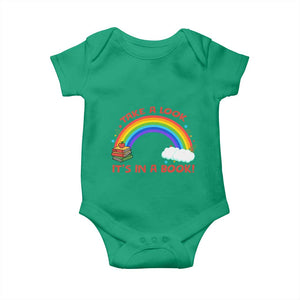 Take A Look It Is In A Book Baby Onesie Cute Rainbow Book Educational Quote TS12 Irish Green Print Your Wear