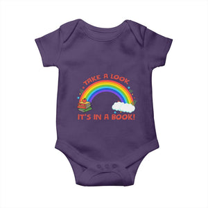 Take A Look It Is In A Book Baby Onesie Cute Rainbow Book Educational Quote TS12 Purple Print Your Wear