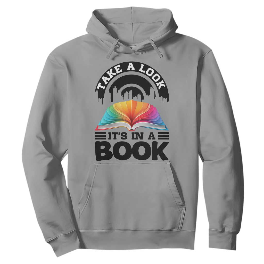 Take A Look It Is In A Book Hoodie Reading Retro Rainbow Vintage TS12 Sport Gray Print Your Wear