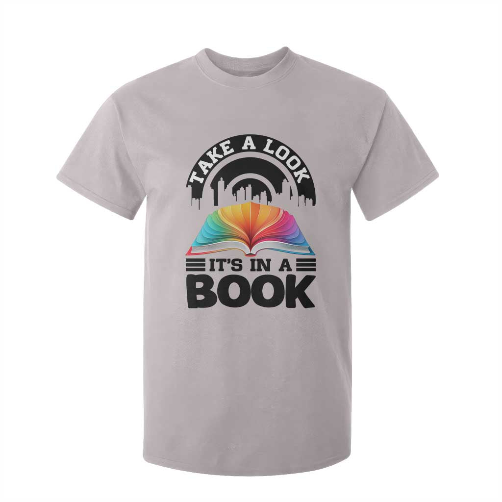 Take A Look It Is In A Book T Shirt For Kid Reading Retro Rainbow Vintage TS12 Ice Gray Print Your Wear