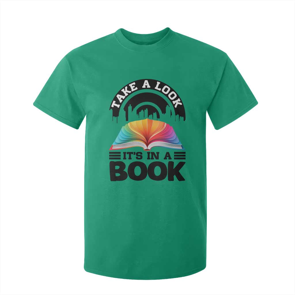 Take A Look It Is In A Book T Shirt For Kid Reading Retro Rainbow Vintage TS12 Irish Green Print Your Wear