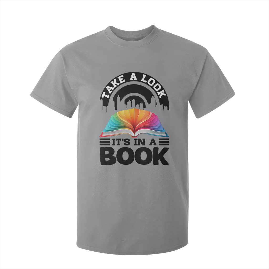 Take A Look It Is In A Book T Shirt For Kid Reading Retro Rainbow Vintage TS12 Sport Gray Print Your Wear