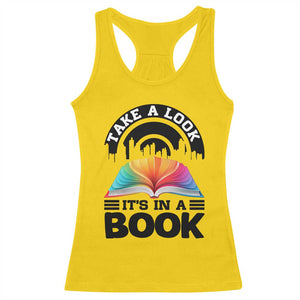 Take A Look It Is In A Book Racerback Tank Top Reading Retro Rainbow Vintage TS12 Daisy Print Your Wear