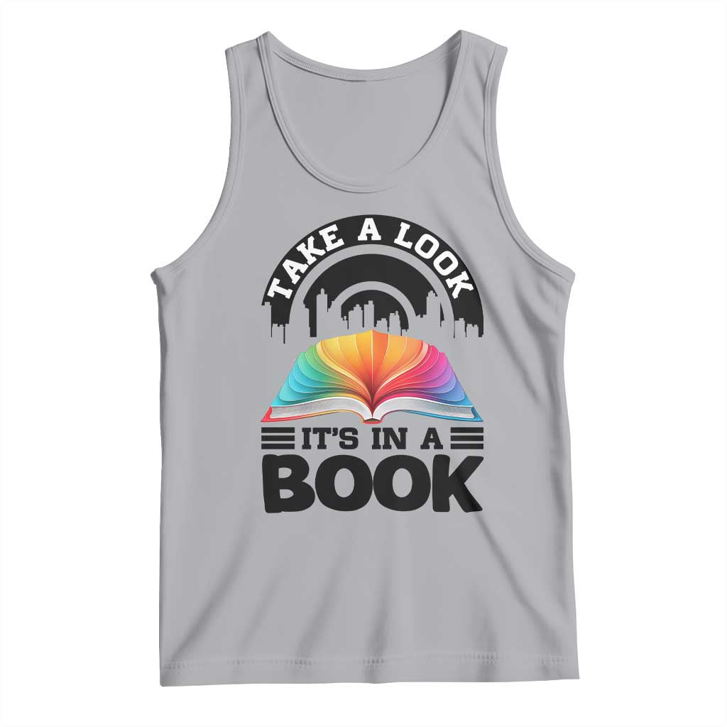 Take A Look It Is In A Book Tank Top Reading Retro Rainbow Vintage TS12 Athletic Heather Print Your Wear