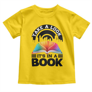 Take A Look It Is In A Book Toddler T Shirt Reading Retro Rainbow Vintage TS12 Daisy Print Your Wear