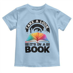 Take A Look It Is In A Book Toddler T Shirt Reading Retro Rainbow Vintage TS12 Light Blue Print Your Wear