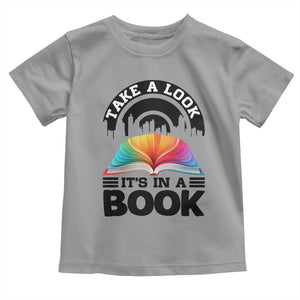 Take A Look It Is In A Book Toddler T Shirt Reading Retro Rainbow Vintage TS12 Sport Gray Print Your Wear