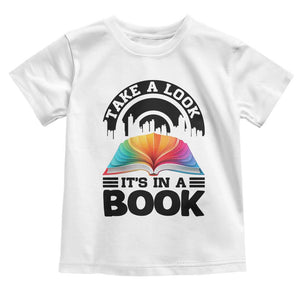 Take A Look It Is In A Book Toddler T Shirt Reading Retro Rainbow Vintage TS12 White Print Your Wear