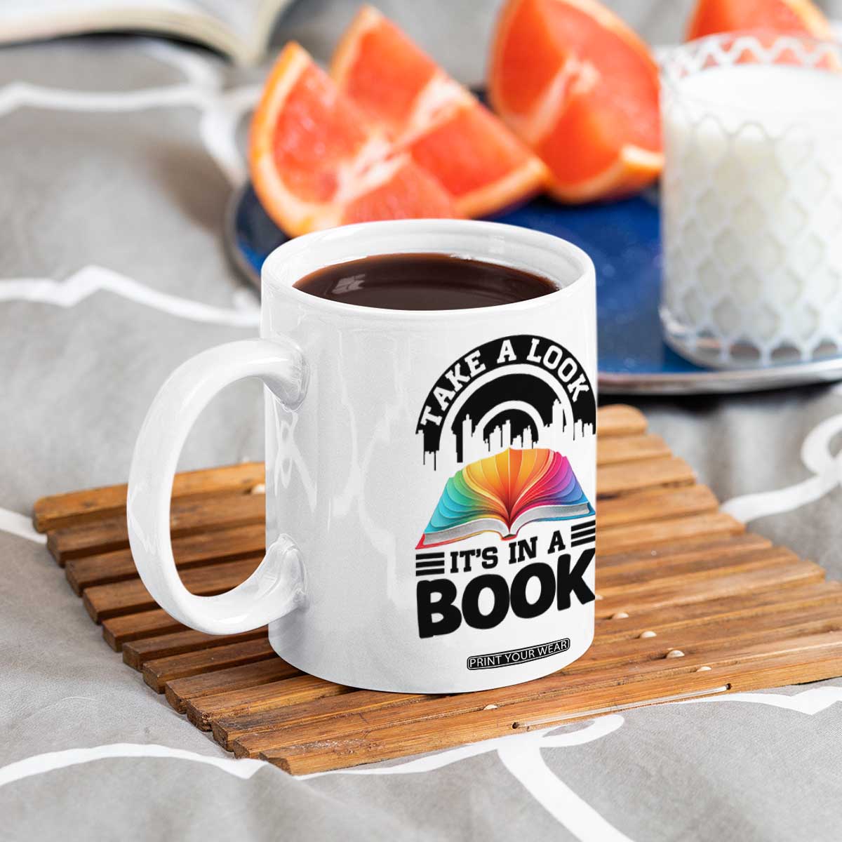 Take A Look It Is In A Book Coffee Mug Reading Retro Rainbow Vintage TS12 Print Your Wear