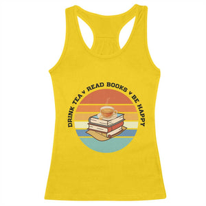 Drink Tea Read Books Be Happy Racerback Tank Top Book Worm Tea Cup TS12 Daisy Print Your Wear