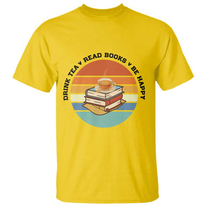 Drink Tea Read Books Be Happy T Shirt Book Worm Tea Cup TS12 Daisy Print Your Wear