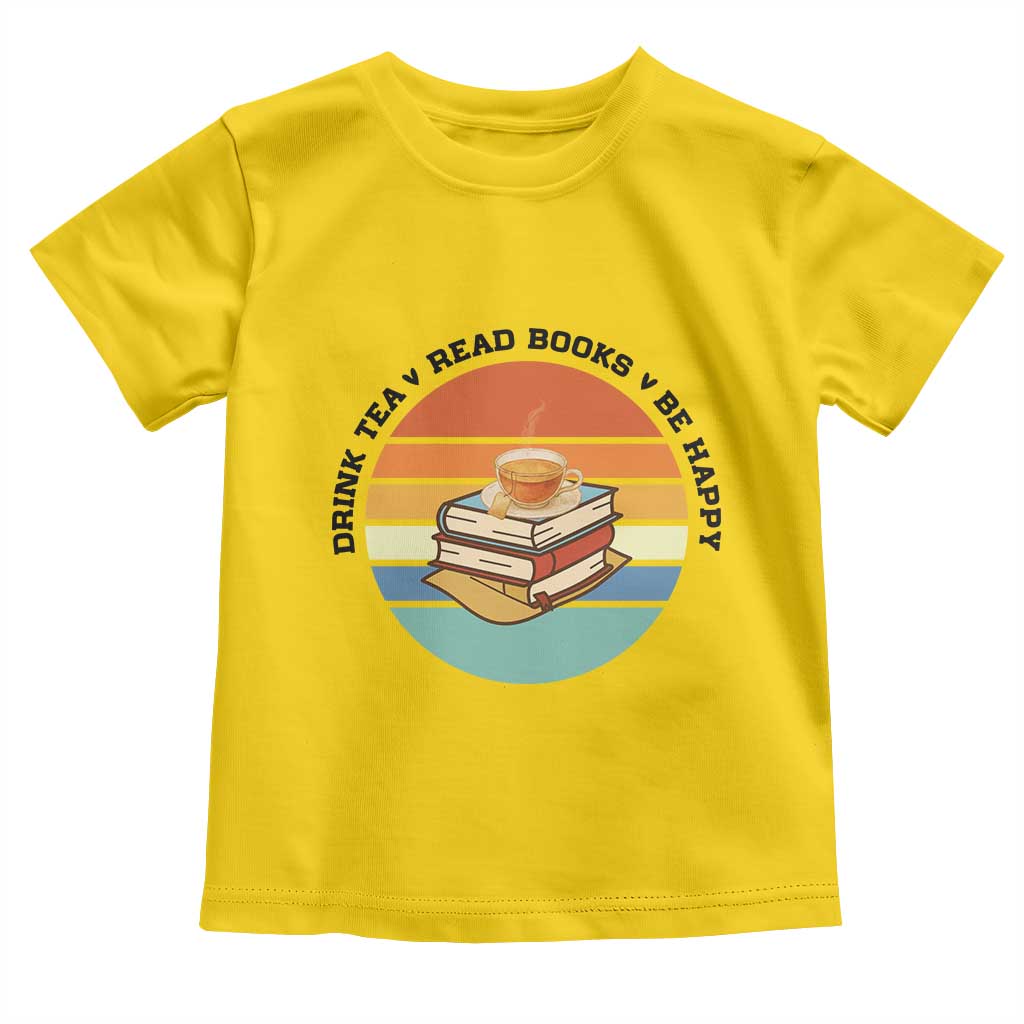 Drink Tea Read Books Be Happy Toddler T Shirt Book Worm Tea Cup TS12 Daisy Print Your Wear
