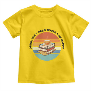 Drink Tea Read Books Be Happy Toddler T Shirt Book Worm Tea Cup TS12 Daisy Print Your Wear