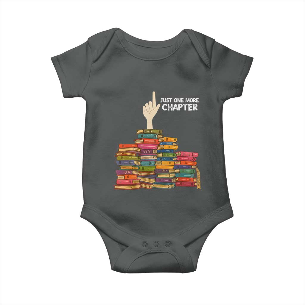 Just One More Chapter Baby Onesie Funny Book Lover TS12 Dark Heather Print Your Wear