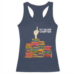 Just One More Chapter Racerback Tank Top Funny Book Lover TS12 Navy Print Your Wear