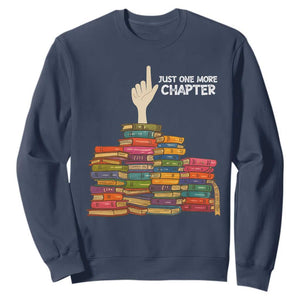 Just One More Chapter Sweatshirt Funny Book Lover TS12 Navy Print Your Wear