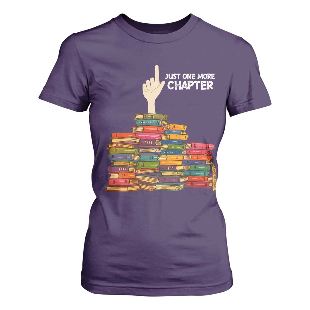 Just One More Chapter T Shirt For Women Funny Book Lover TS12 Purple Print Your Wear