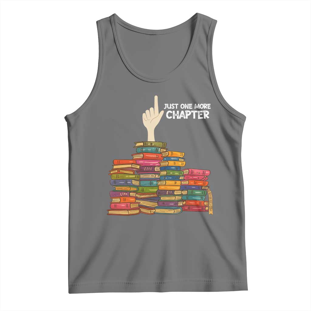 Just One More Chapter Tank Top Funny Book Lover TS12 Black Heather Print Your Wear