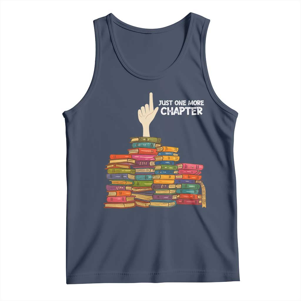 Just One More Chapter Tank Top Funny Book Lover TS12 Navy Print Your Wear