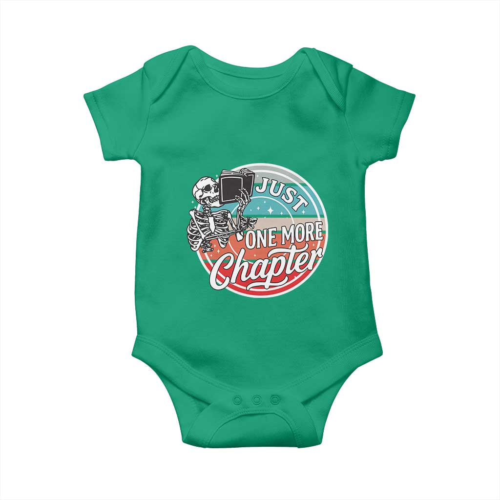 Just One More Chapter Baby Onesie Funny Skeleton Reading Book TS12 Irish Green Print Your Wear