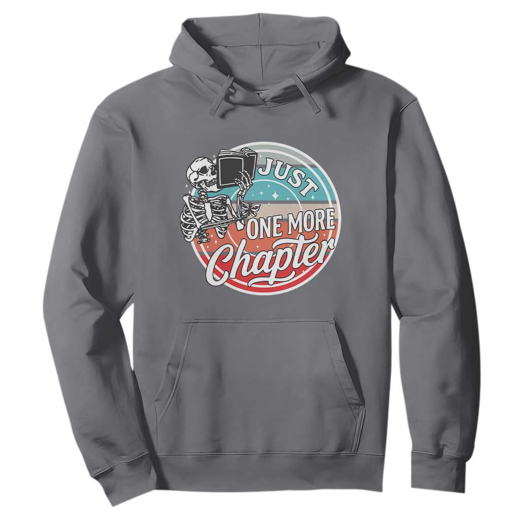 Just One More Chapter Hoodie Funny Skeleton Reading Book TS12 Charcoal Print Your Wear