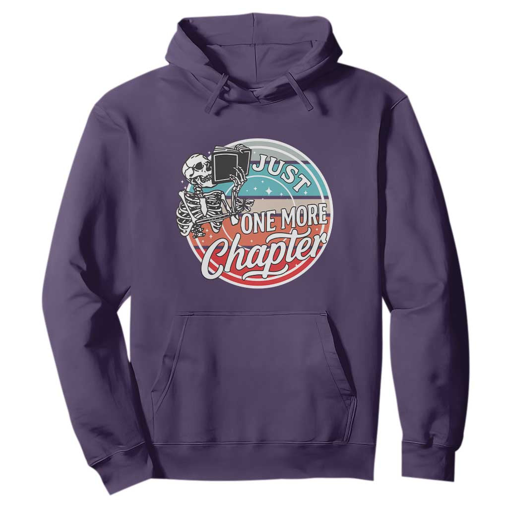 Just One More Chapter Hoodie Funny Skeleton Reading Book TS12 Purple Print Your Wear