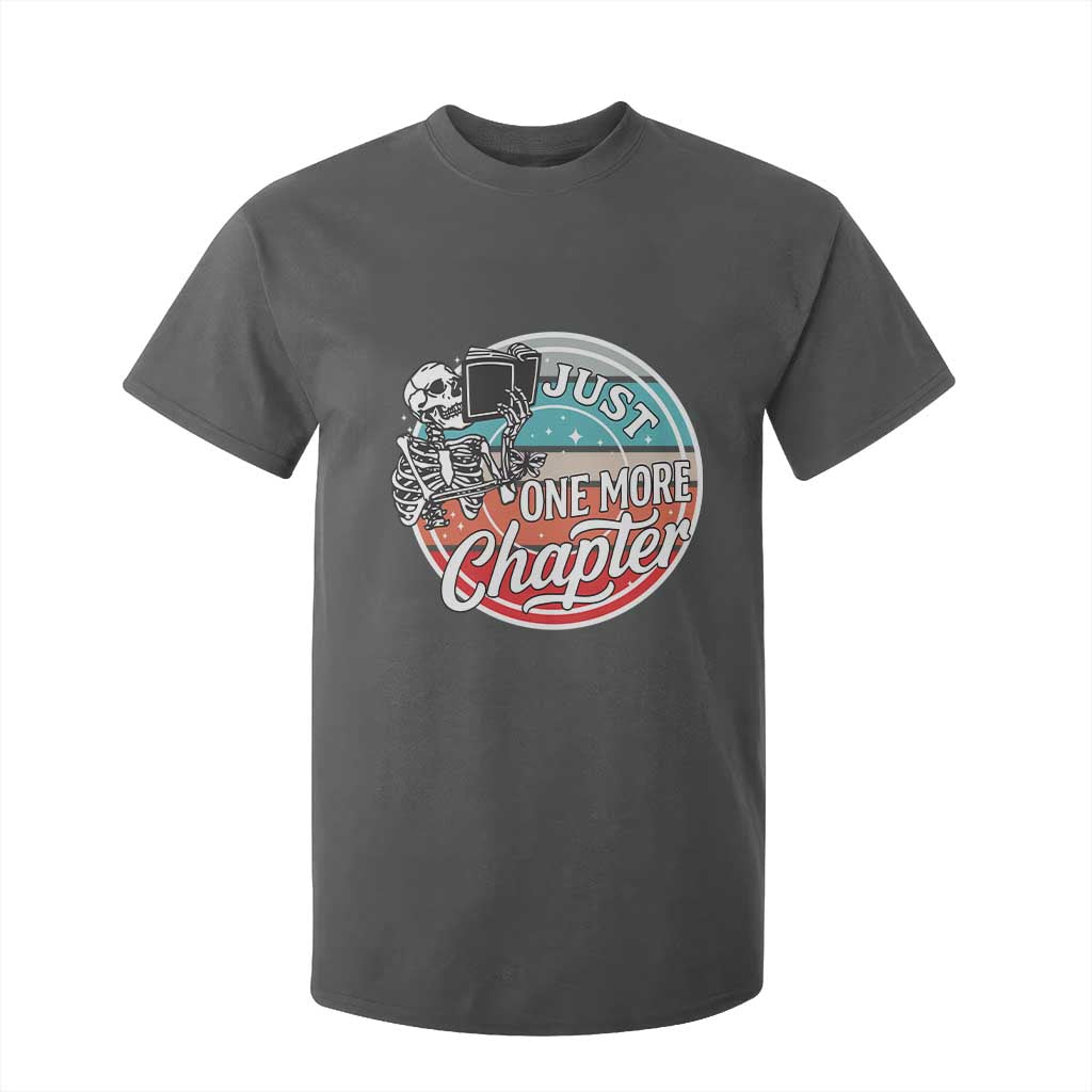 Just One More Chapter T Shirt For Kid Funny Skeleton Reading Book TS12 Dark Heather Print Your Wear