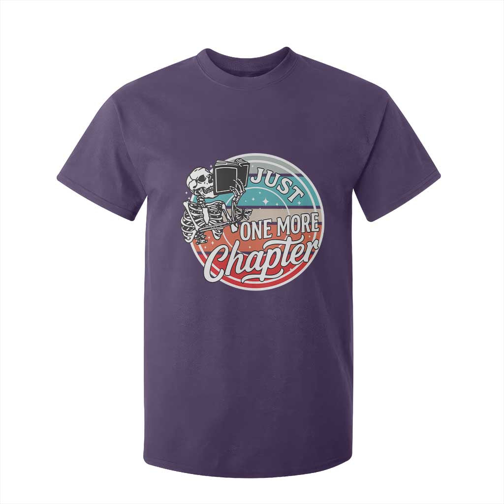 Just One More Chapter T Shirt For Kid Funny Skeleton Reading Book TS12 Purple Print Your Wear