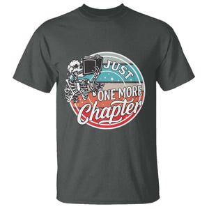 Just One More Chapter T Shirt Funny Skeleton Reading Book TS12 Dark Heather Print Your Wear
