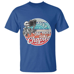 Just One More Chapter T Shirt Funny Skeleton Reading Book TS12 Royal Blue Print Your Wear