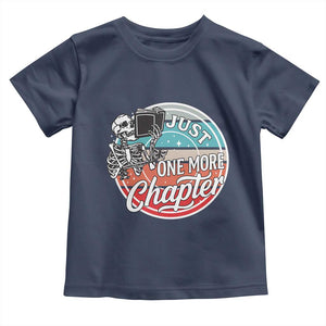 Just One More Chapter Toddler T Shirt Funny Skeleton Reading Book TS12 Navy Print Your Wear