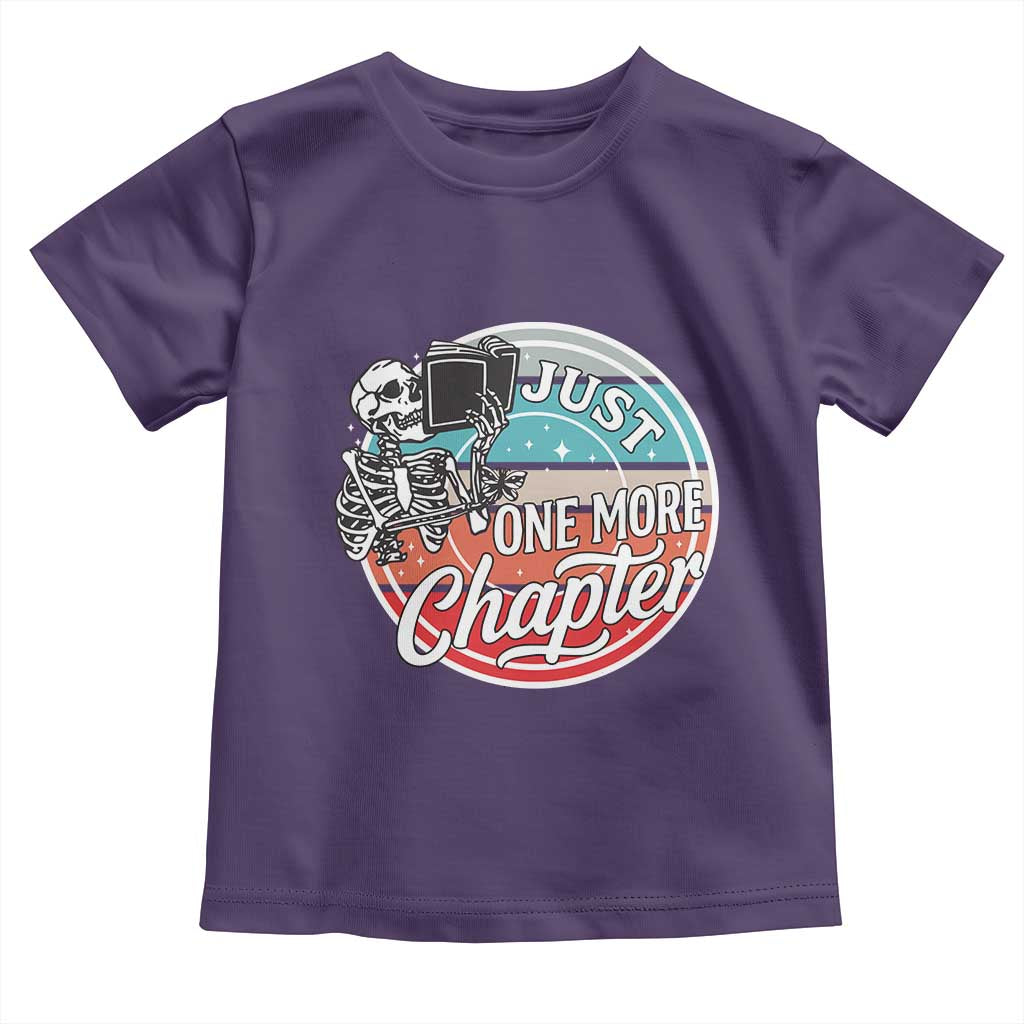 Just One More Chapter Toddler T Shirt Funny Skeleton Reading Book TS12 Purple Print Your Wear