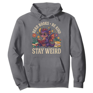 Dragon Read Book Hoodie Funny Read Books Be Kind Stay Weird TS12 Charcoal Print Your Wear