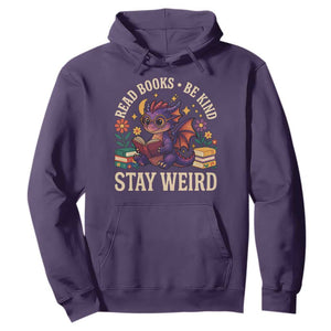 Dragon Read Book Hoodie Funny Read Books Be Kind Stay Weird TS12 Purple Print Your Wear