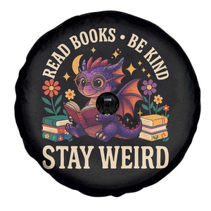 Dragon Read Book Spare Tire Cover Funny Read Books Be Kind Stay Weird TS12 Print Your Wear