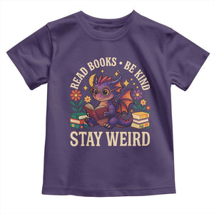 Dragon Read Book Toddler T Shirt Funny Read Books Be Kind Stay Weird TS12 Purple Print Your Wear