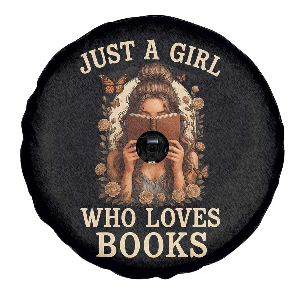 Just A Girl Who Loves Books Spare Tire Cover Funny Bookworm Quote TS12 Print Your Wear