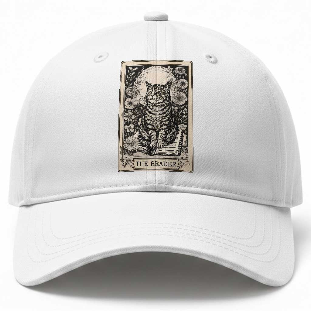 Funny Bookish Kitty Lover Baseball Cap The Reader Tarot Card Book Lover Gift TS12 Print Your Wear