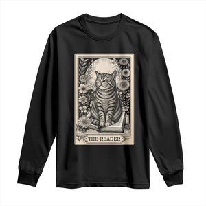 Funny Bookish Kitty Lover Long Sleeve Shirt The Reader Tarot Card Book Lover Gift TS12 Black Print Your Wear