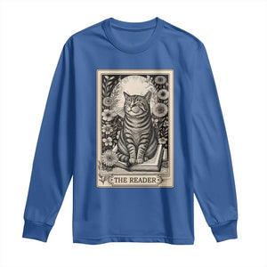 Funny Bookish Kitty Lover Long Sleeve Shirt The Reader Tarot Card Book Lover Gift TS12 Royal Blue Print Your Wear