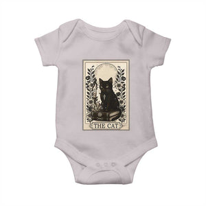 Funny The Cat Book Baby Onesie Kitty Lover Tarot Card TS12 Ice Gray Print Your Wear