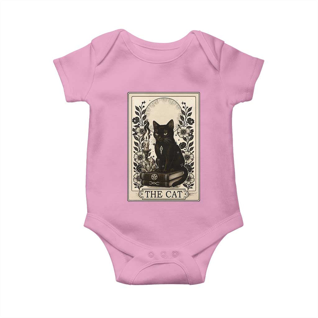 Funny The Cat Book Baby Onesie Kitty Lover Tarot Card TS12 Light Pink Print Your Wear