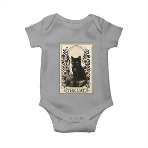 Funny The Cat Book Baby Onesie Kitty Lover Tarot Card TS12 Sport Gray Print Your Wear