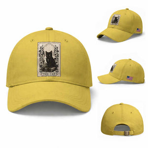 Funny The Cat Book Baseball Cap Kitty Lover Tarot Card TS12 Baseball Cap Universal Fit Yellow Print Your Wear